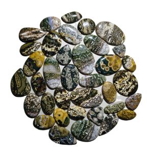 AAA+ Piedras Preciosas Sueltas de Jaspe Oceánico Natural de Alta Calidad, Mezcla de Formas, Cabujón, Colgante, Anillo, Collar, para Fabricación de Joyería, 20-45 mm, 8-12 g - Product Image 1