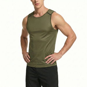 Wholesale Customized Own Logo Brand All Season Men's Tank <b>Top</b> Gym Workout Sports Spandex Polyester Stretchy Fitness Tank <b>Tops</b> - Product Image 6