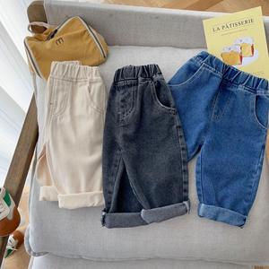 Nouvelles Jeans Enfant Personnalisées Automne – Pantalons Décontractés Sportifs en Coton Denim Coupe Droite Ample OEM ODM Blancs Délavés Moyennement - Product Image 6