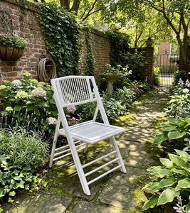 Silla de Bambú y Teca con Patas Cónicas, Estilo Rústico, Ligera, para Exteriores, Jardín, Restaurante, Sala de Estar, Ahorra Espacio - Product Image 2