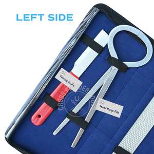 Kit de herramientas de herrador en estuche con herramienta para comprobar el dolor en los cascos, lima raspadora de doble cara, cuchillo para abscesos, cuchillo para topear y herramienta para recoger cascos - Product Image 3