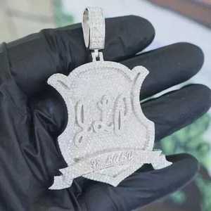 Colgante Personalizado con Nombre en Moissanita, Letra o Logotipo, Regalo para Fiesta Hip Hop, Joyería Fina de Plata Esterlina 925, Colgantes y Dijes - Product Image 2