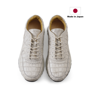Fabriqué au Japon, baskets décontractées de qualité supérieure en cuir gaufré crocodile, confectionnées à partir de cuir de cerf de haute qualité - Product Image 2