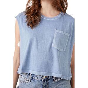 New Design Front Chest Pocket Women <b>Sleeveless</b> Formal Slim Fit Lightweight Summer Eco-Friendly Breathable Crop <b>Tops</b> - Product Image 5