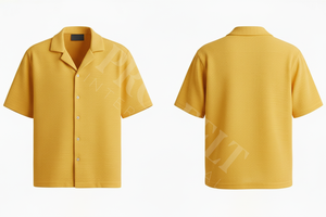 Chemise de bureau élégante de qualité supérieure à manches courtes avec fermeture boutonnée, légère, respirante, en mélange de coton, chemise décontractée d'été - Product Image 2