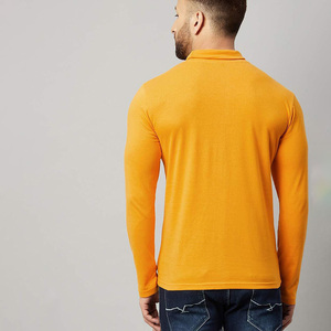 <b>Men's</b> O-Neck Long Sleeve Nonwoven Polyester 210g Solid Color Casual <b>Top</b> Blank Design Quick Dry Breathable Orange - Product Image 4