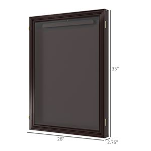 26\" X 35\" Brown Linen <b>Shadow</b> <b>Box</b> Frame UV Resistant Jersey Display Case T-shirt Hanger 2 Keys Made Stone PS Glass PC Materials - Product Image 3