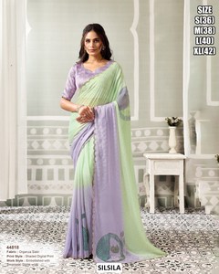SILSILA <b>Black</b> Crape <b>Satin</b> Silk Saree With Embroidered Border Floor-Length Elegant Women's Wedding Wear Size S To XL - Product Image 6