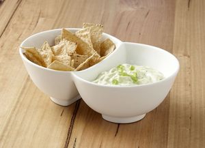 Tazón decorativo, elegante tazón para encimera, tazón contemporáneo para servir fruta, tazón para servir ensalada con compartimento para salsa - Product Image 6