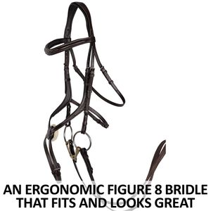 Bridon en cuir brun doux de luxe - Équipement équestre indien de haute qualité et confortable pour courses de chevaux, design personnalisable - Product Image 3
