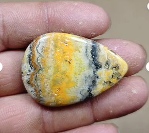<b>Top</b> Quality Bumble Bee Jasper Round Brilliant Cut Loose Gemstone Yellow Flat Back Polished <b>Crystal</b> Waxed/Oiled for Jewelry Makin - Product Image 4