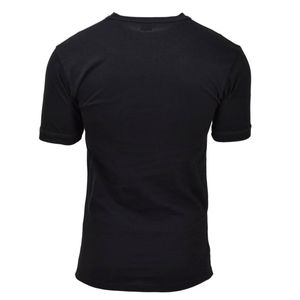 T-shirt à manches courtes pour homme, couleur unie noire, col rond, coupe classique, jersey en coton décontracté, Pays-Bas - Product Image 3