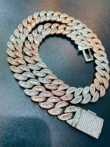 Collar de Cadena Cubana con Diamantes Cultivados en Laboratorio, Grueso, para Hombre, Chapado en Oro Sólido de 18K, Certificado IGI, Joyería de Lujo, Exportador Indio - Product Image 2