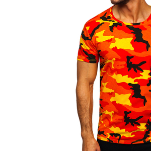 Camiseta Unisex de Camuflaje, Estilo Urbano, Holgada, de Algodón, Manga Corta, Cuello Redondo, Informal, para Verano - Product Image 4