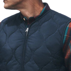 Chaleco Acolchado Azul Marino para Hombre, Chaqueta Ligera sin Mangas con Cierre Completo, Chaleco Informal para Exteriores, Ropa de Invierno Cálida, Estilo Clásico - Product Image 3