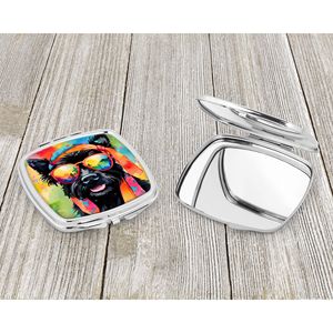 Scottish Terrier Hippie Dawg Compact Pliant Miroir De Maquillage De Poche Portable Décoratif Voyage Cadeau pour Femmes et Filles - Product Image 3