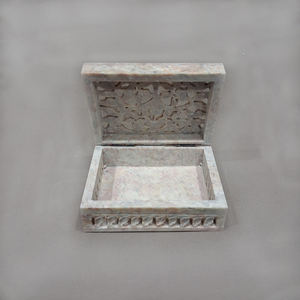 Caja de Joyería Tallada en Piedra Jabonosa Natural Hecha en India, Elegante y Lujosa, Regalo de Boda, Organizador de Almacenamiento, Mejor Precio de Fábrica - Product Image 3