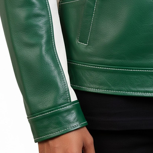 Chaqueta de Cuero para Hombre, Cómoda para el Invierno, con Doble Costura, Bolsillo Interior, Resistente al Viento, Personalizable - Product Image 4