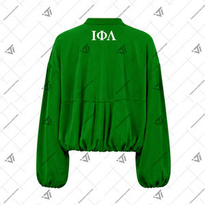 เสื้อเชิ้ตผู้หญิงปักลายขนาดใหญ่ทรงพลีทแขนพองสไตล์กรีก Iota Phi Lambda Sorority ขายส่ง - Product Image 2