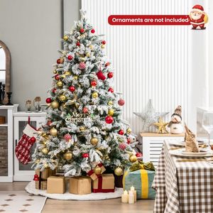 Albero di Natale floccato con 250 luci LED bianco caldo e 752 punte di rami misti - Product Image 6