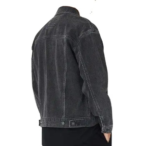 Chaqueta vaquera azul de diseño personalizado OEM para hombre, cuello levantado, cierres de botones de gran tamaño, manga larga, estilo informal, colocación frontal - Product Image 5