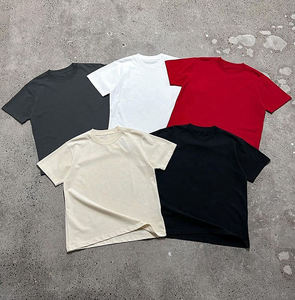 Camiseta de hombre extragrande de corte holgado, 100% algodón, lisa, con hombros caídos, estilo crop, fabricada a medida en fábrica - Product Image 1