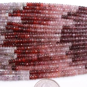Natural Multi Spinel Faceted Rondelle <b>Beads</b> 3-4mm Gemstone Strand Jewelry Making Wholesale Bulk - Product Image 4