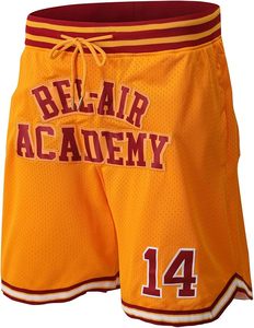 Short de basket-ball rétro en maille brodée avec poches pour hommes, The Fresh Prince of Bel Air Academy 14 Sports Dry - Product Image 2