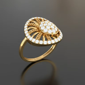 แหวนเพชรทองคำขาวทรงกลุ่มหรูหรา ดีไซน์เรขาคณิตสง่างามสำหรับผู้หญิง เครื่องประดับชั้นดี ของขวัญวันครบรอบ - Product Image 5