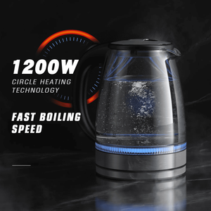 Bollitore Elettrico in Vetro da 1,7L Argento con Indicatore LED Blu - Product Image 2