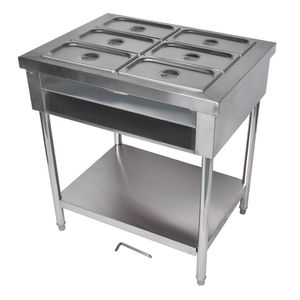 Scaldavivande Elettrico Professionale Commerciale a 6 Vasche, Tavolo Riscaldante a Vapore in Acciaio Inox per Buffet e Catering - Product Image 6