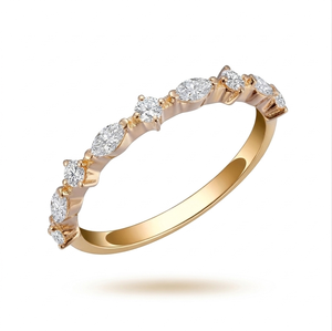Aniva, Anillo de Eternidad de Oro Sólido de 9k con Diamante Cultivado en Laboratorio con Certificación IGI de 0.4ct, Corte Brillante Redondo, para Hombre y Mujer - Product Image 2