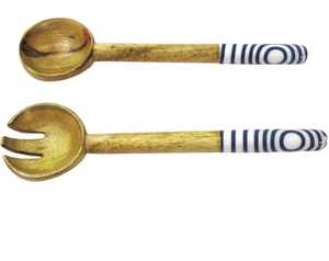 ชุดช้อนสลัดเรซิ่นทำมือ Luxe Craft สไตล์อเมริกัน เป็นมิตรกับสิ่งแวดล้อม เหมาะเป็นของขวัญงานแต่งงาน พร้อมด้ามจับยาว - Product Image 2