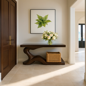 Mesa Consola de Madera Moderna Hecha a Mano para Recibidor, Diseño Creativo, Mesa Consola de Entrada Moderna en Madera Sólida - Product Image 3