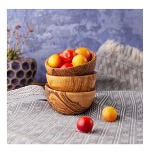 Cuenco para servir ensalada de forma redonda de Calidad exclusiva, cuenco de madera maciza de diseño único para decoración del hogar, proveedor indio - Product Image 1