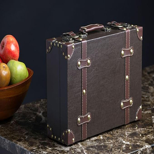Decorative <b>Storage</b> Leather Boxes - <b>Suitcase</b> for Decoration, <b>Storage</b> Leather Trunk Boxes - Product Image 4