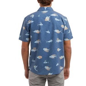 Camisa de Pesca de Manga Corta para Hombre con Estampado de Peces, Cierre de Botones, Transpirable, 100% Algodón, UPF 35 - Product Image 2
