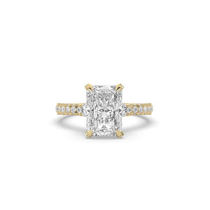Anillo de Diamante Cultivado en Laboratorio con Corte Esmeralda de 3.86Ct, Oro de 14KT, Estilo Único, Ligero, Anillo de Compromiso Elegante, Joyería Esmeralda para Mujer - Product Image 4