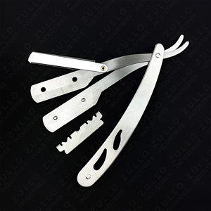 Professional Plastic Handle Straight <b>Razor</b> Set Foldable Barber Shaving <b>Razors</b> Custom Logo OEM Private Label for <b>Men</b> - Product Image 4