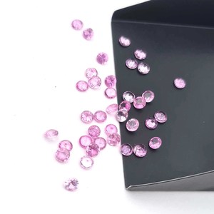 Saphir rose naturel, taille ronde, facetté, pierres précieuses en vrac, lot de 1 à 5 mm, pour la création de bijoux faits main - Product Image 4