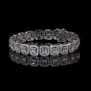 Pulseras de Cadena con Eslabones de Esmeralda Personalizadas, Estilo Hip Hop, con Diamantes Moissanite VVS Certificados por IGI, en Oro Rosa, Joyería Fina, Regalo para Hombre - Product Image 2