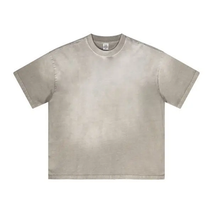 เสื้อยืดโอเวอร์ไซส์ผ้าคอตตอน 100% แขนสั้น พิมพ์ลายวินเทจไล่เฉดสี สไตล์สตรีท ทรงหลวม ไม่ยับง่าย สำหรับฤดูร้อน - Product Image 2