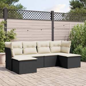 Grande divano da giardino modulare in PE Rattan nero elegante collezione di mobili da esterno - Product Image 1