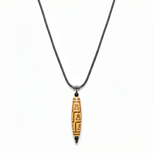 Natural Crystal Pendant Necklace for Men & Boys 3-Inch Stone with 28-Inch Leather <b>Rope</b> - Product Image 3