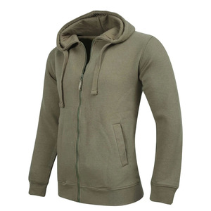 Sweat-shirt à capuche zippé pour homme, en molleton de coton épais, uni, avec logo personnalisé - Product Image 5