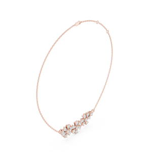 Collar de barra de diamantes cultivados en laboratorio de oro – Collar minimalista horizontal con racimo de diamantes marquise y pera para uso diario y nupcial - Product Image 5