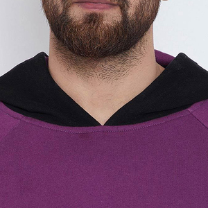 Conjunto de Sudadera con Capucha Transpirable Tejida para Hombre con Logotipo Personalizado, Morado, Negro, Blanco, Chándal Informal para Invierno - Product Image 4