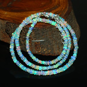 Collier en opale de feu Welo d'Éthiopie naturelle, perles rondes lisses Welo Fire, bijoux pour femmes, 16, 18, 20 pouces, prix de gros - Product Image 5