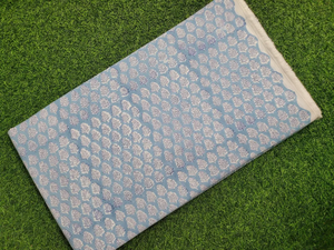 Tissu en coton indien imprimé au bloc, motif Mugal Butta, respirant, écologique, doux, léger, 42 pouces de large, pour robes d'enfants et de femmes - Product Image 5