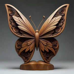 Sculpture en bois élégante, art décoratif fait main, statue pour la décoration intérieure de la maison, du salon, de l'hôtel, du bureau - Product Image 2